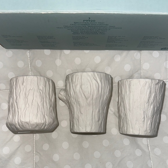 PartyLite White and Black Nature-Inspired votive Trio new in box - Picture 7 of 10